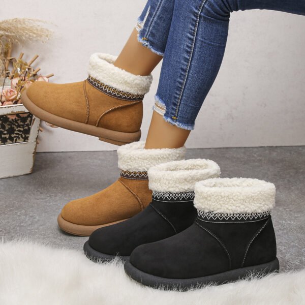 Cotton shoes women 2025 new autumn and winter plus velvet thickened casual warm platform thick bottom short tube snow boots