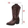 2025 New Mid-Calf Retro Embroidered Western Cowboy Martin Boots Chelsea Boots Riding Boots