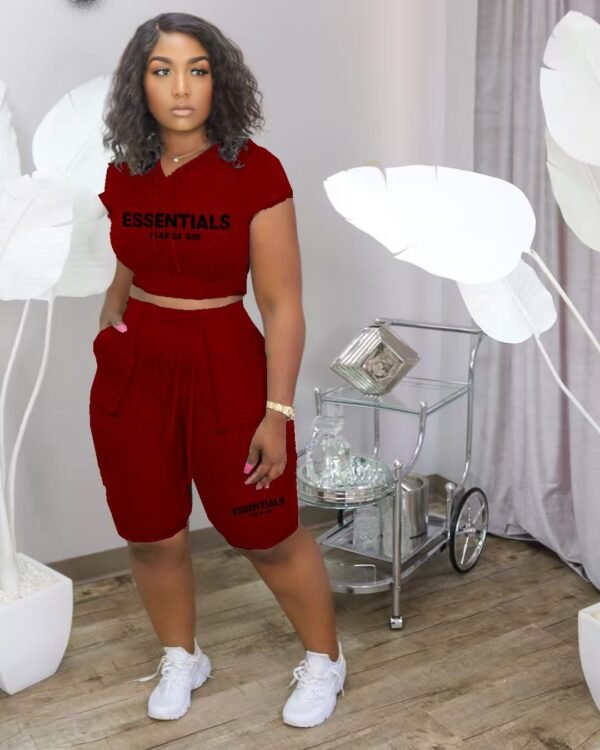 Fashion solid color hooded casual cotton leisure suit