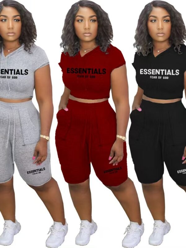 Fashion solid color hooded casual cotton leisure suit