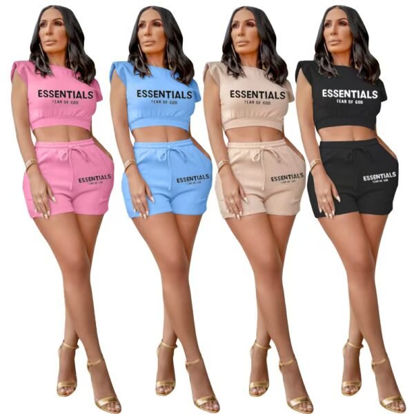 Round neck sleeveless navel-revealing sexy two-piece suit